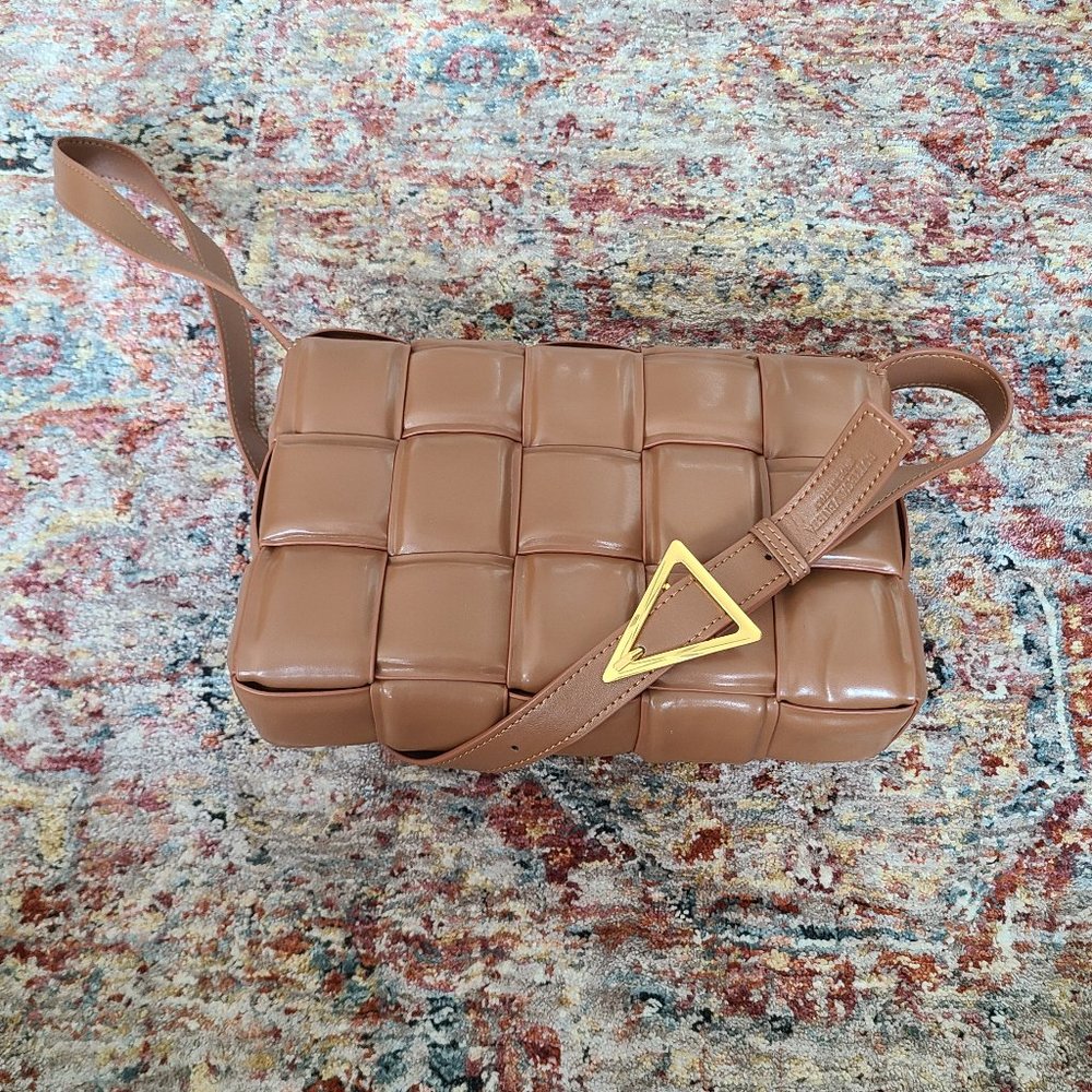 padded leather cassette clutch bag/cassette bag/clutch bag/strap clutch bag/